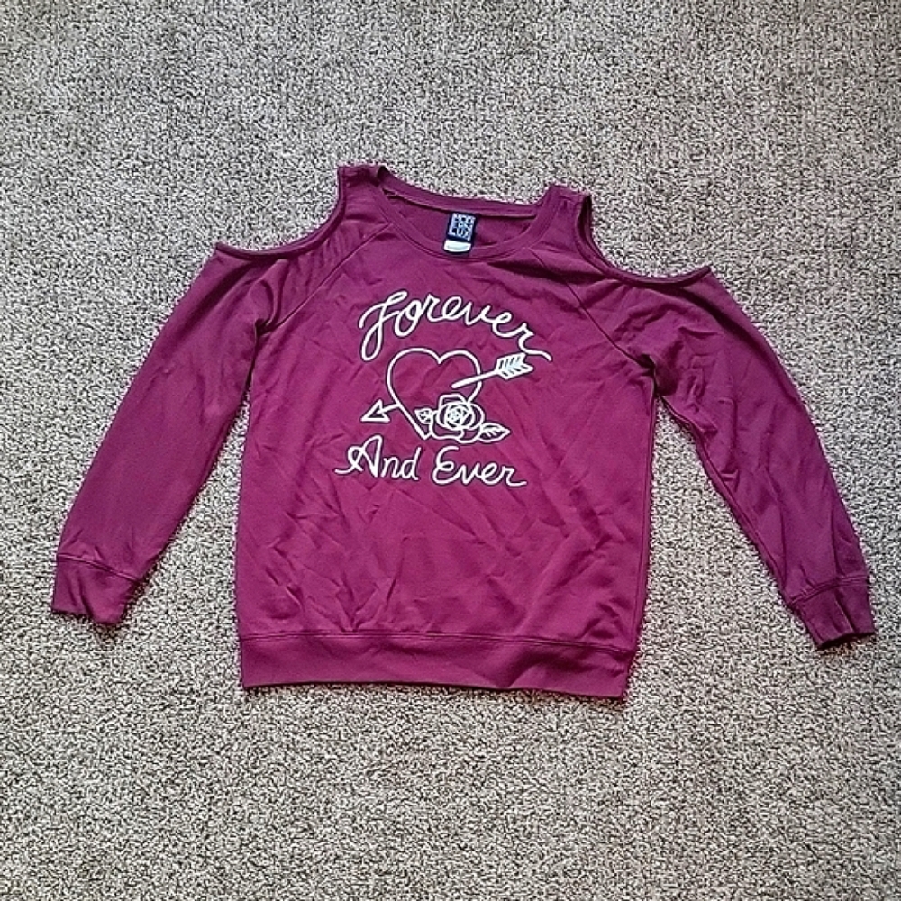 Modern Lux maroon Cold Shoulder Sweater